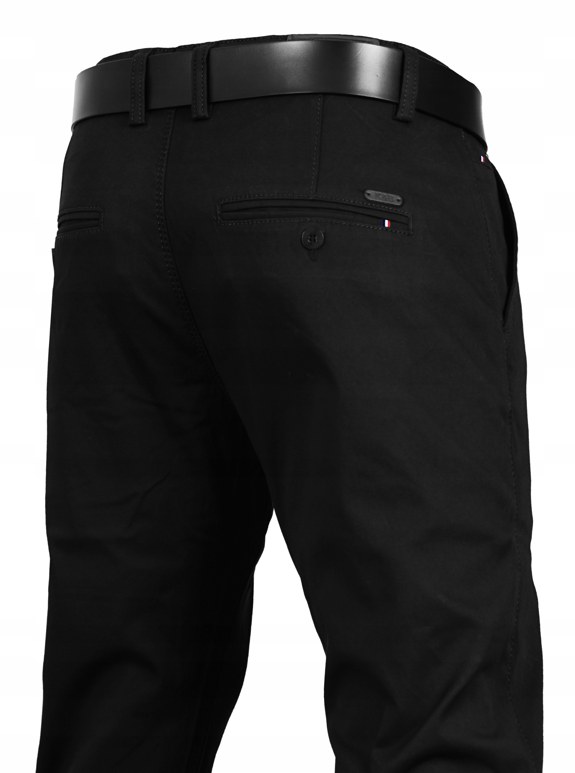 Spodnie Męskie Czarne Chinosy Wizytowe Cienkie Gładkie W36 L32