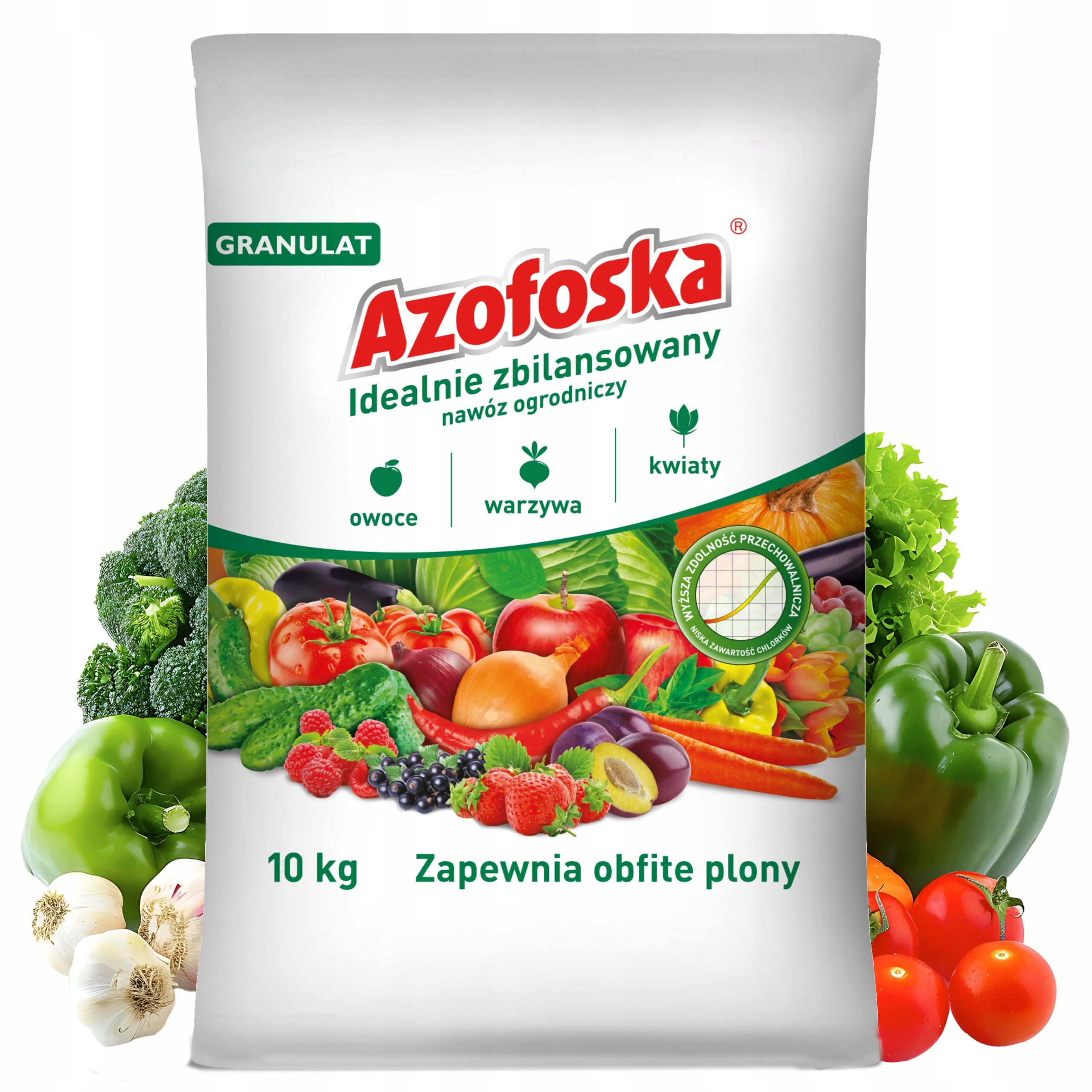 Nawóz Ogrodniczy Zbilansowany Azofoska 10KG Granulat Obfite Plony Preparat