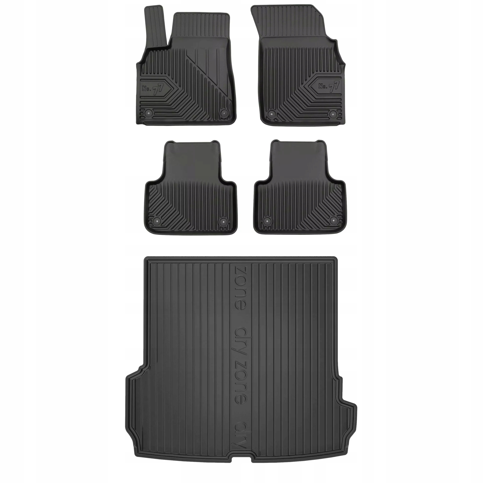 Gumová sada pre koberčeky a rohože Audi Q7 II od roku 2015 1 a 2. radu sedadiel, 5. miesto