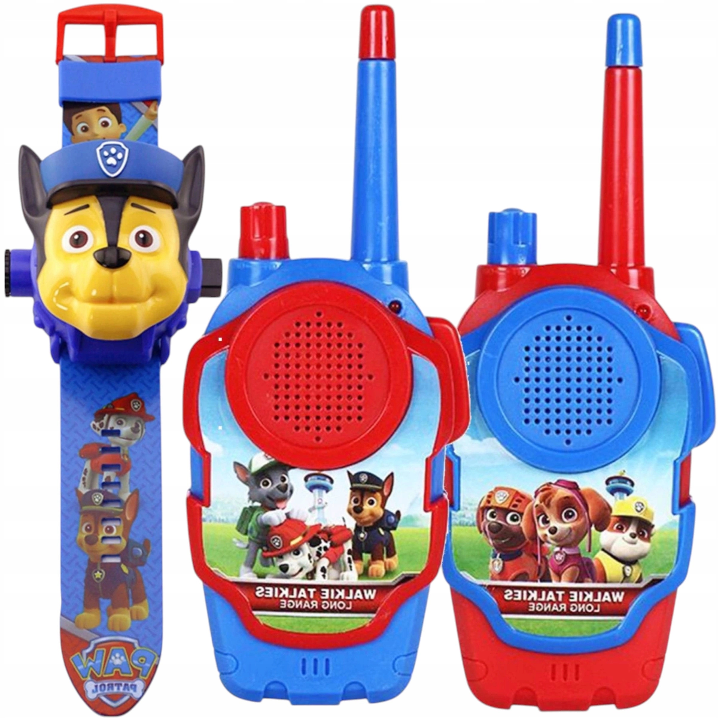 PSI PATROL ZESTAW DO ZABAWY ZEGAREK Z PROJEKTOREM CHASE + 2x WALKIE TALKIE