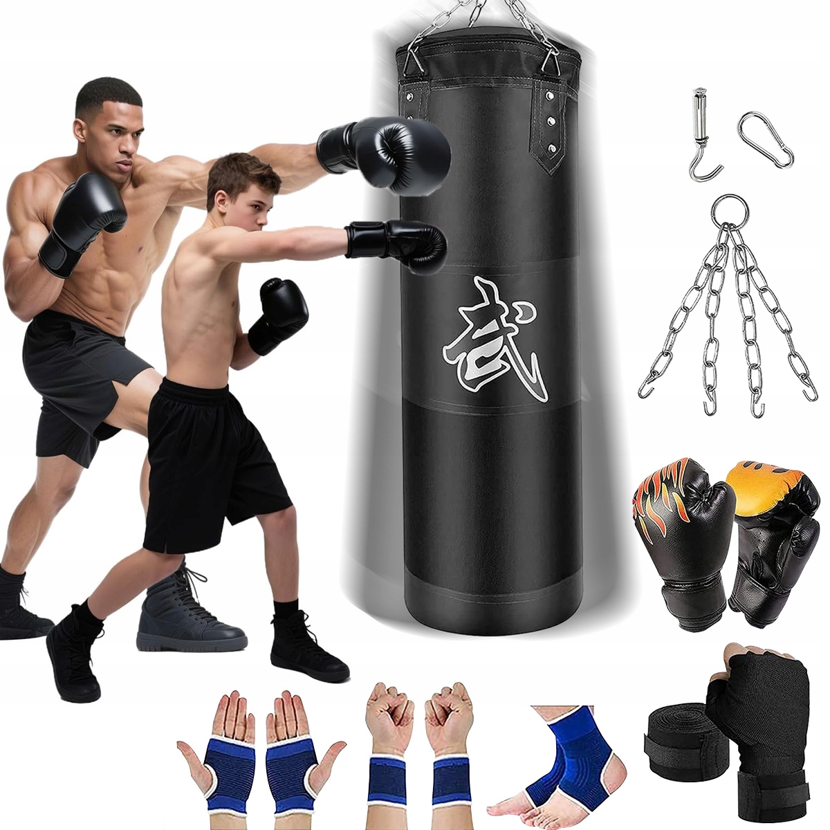 120x 40 cm Worek Treningowy Bokserski Pusty Mocny Uchwyt