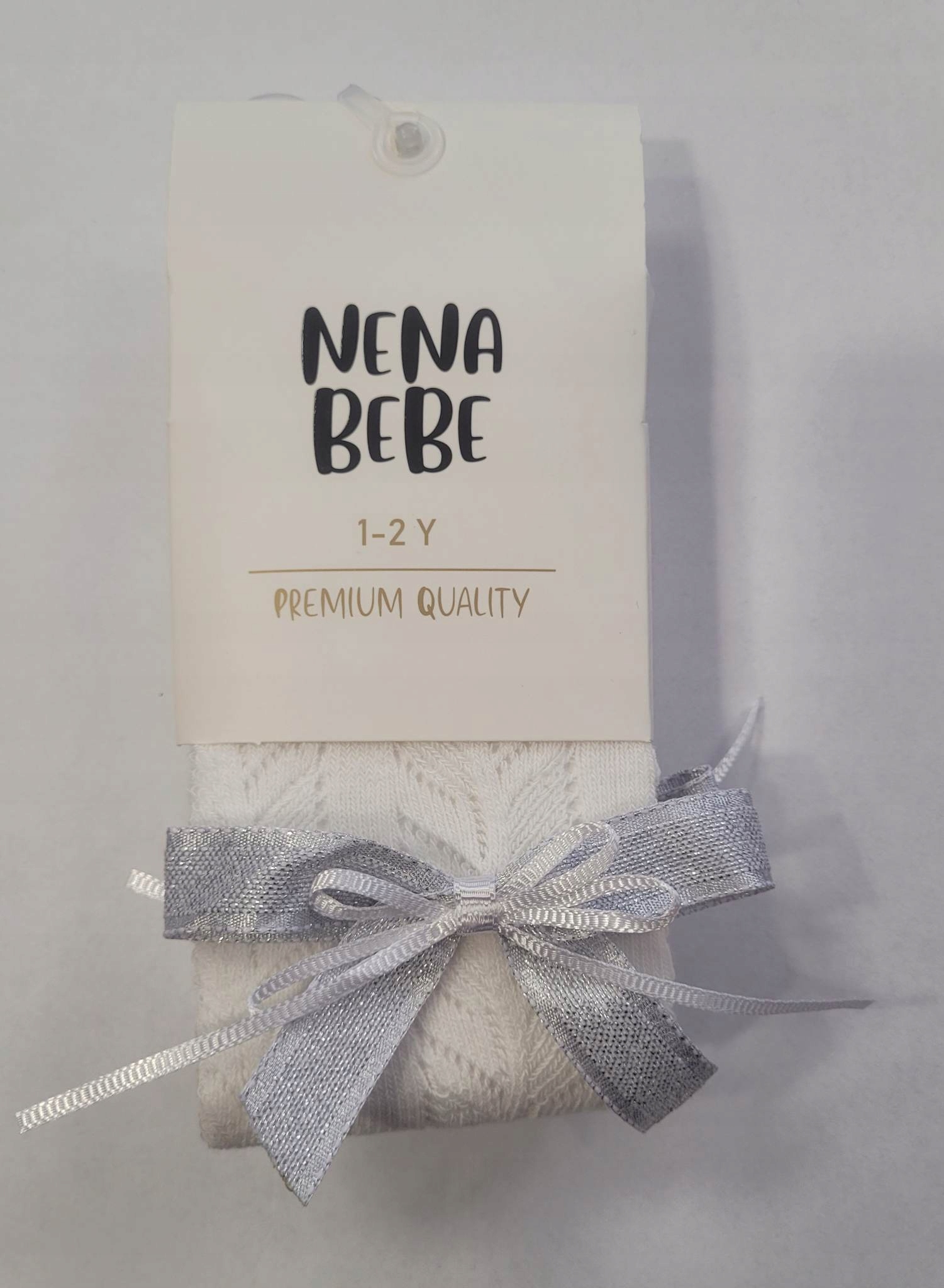 

Nena Bebe Rajstopy Ażur Kokardka Białe 3-4 L