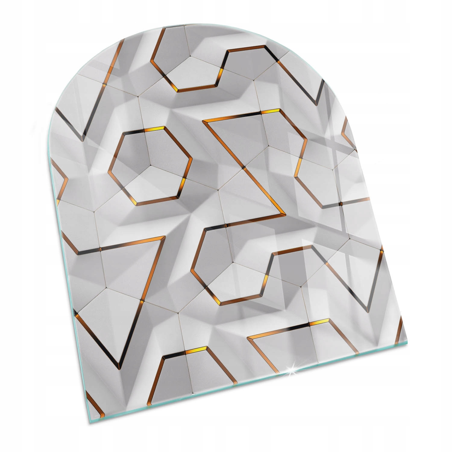 Ochranná sklenená tvrdená podložka pod kozu Geometrický 3D vzor 80x70 cm