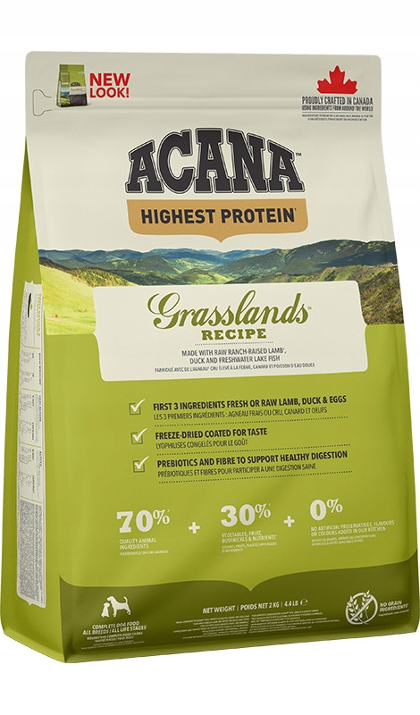 Acana Highest Protein Grasslands Dog karma dla psów wszystkich ras 2 kg