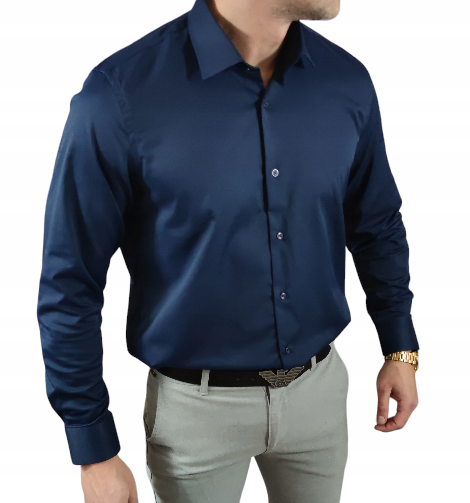 Klasická košile střih regular tmavě modrá ESP025 M