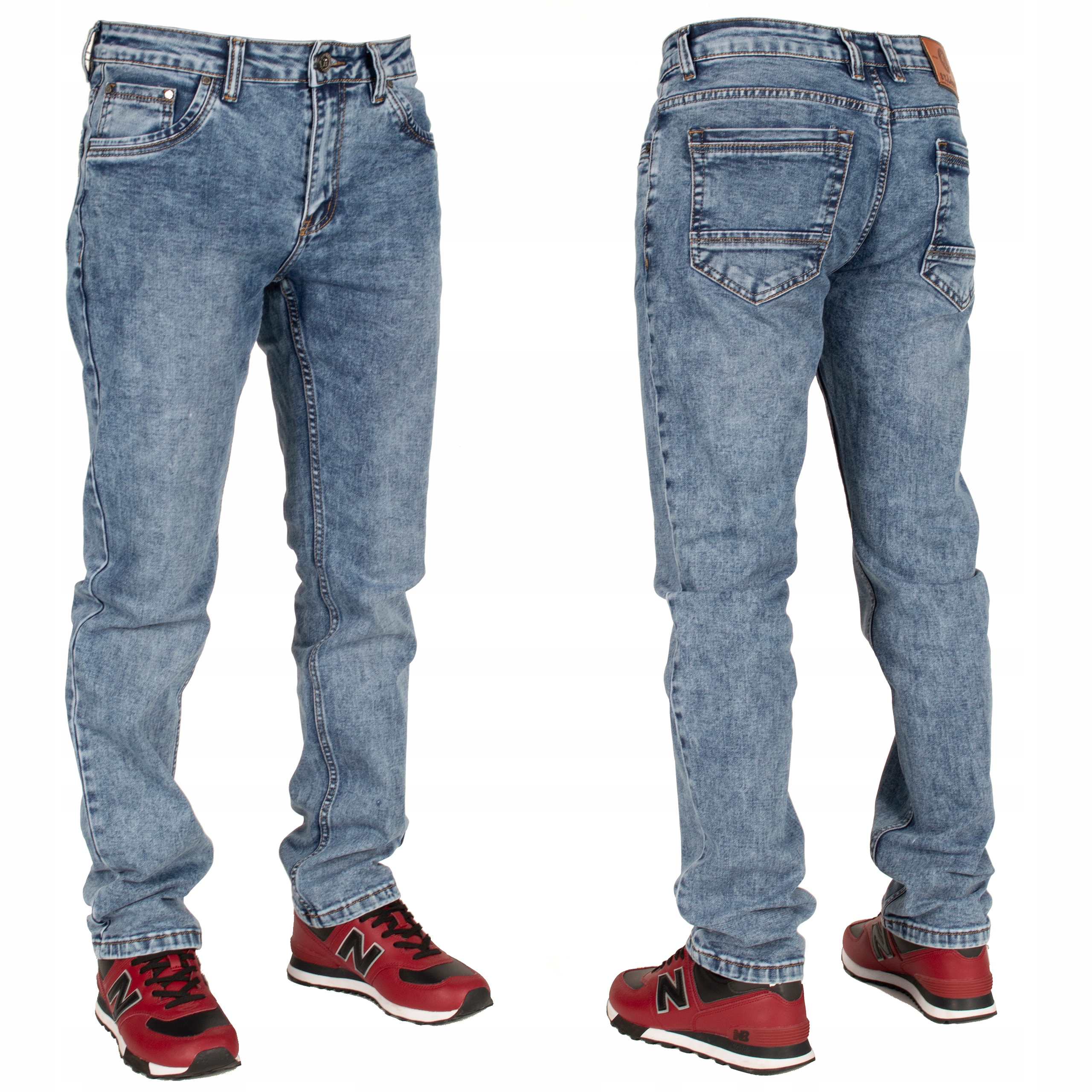 Spodnie męskie jeans W:38 104 cm L:32 niebieskie proste