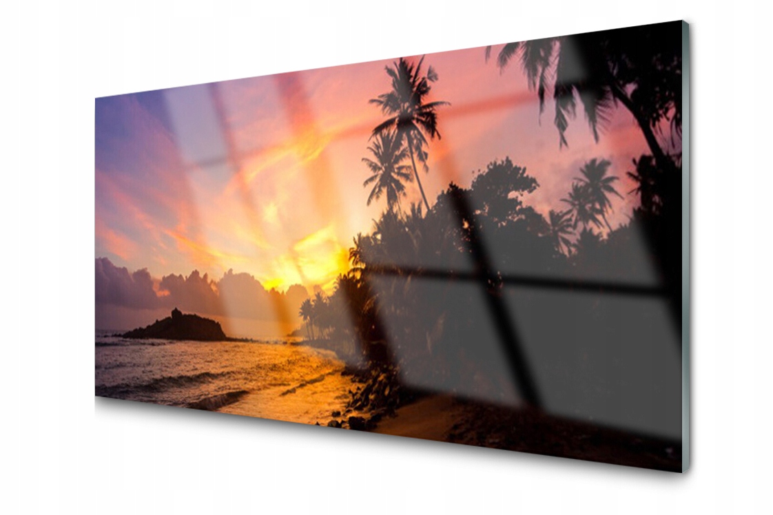 

Panel szklany Płytka Morze Słońce Palmy 140x70