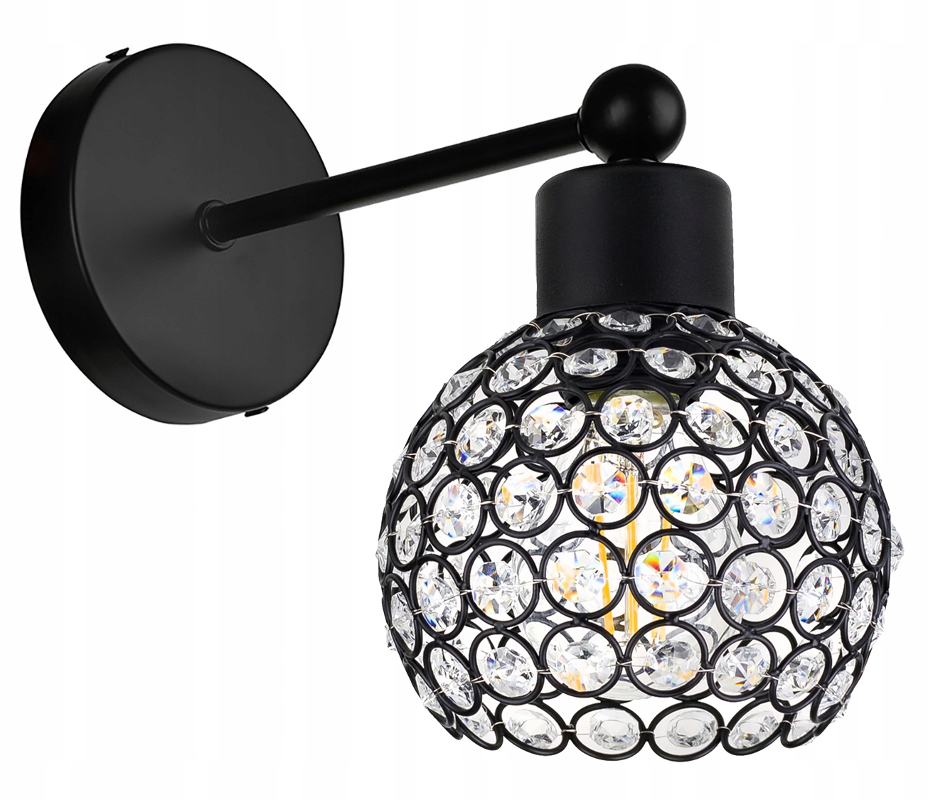 

Lampa Kinkiet ścienny stały Loft Klosz Kryształ