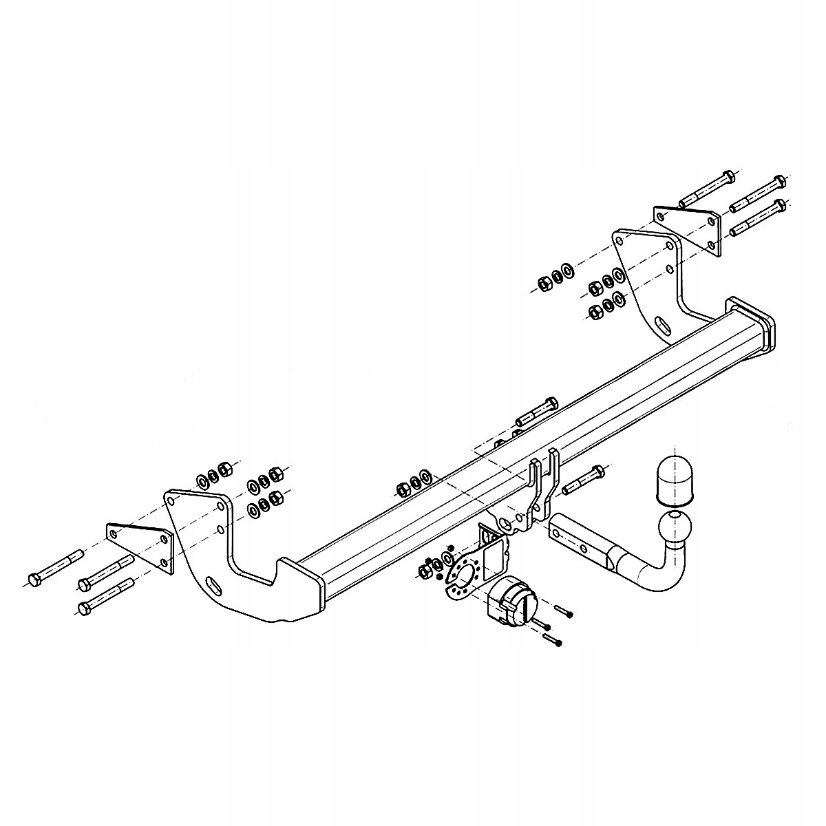 Hak holowniczy do Mercedes V W447 VAN od 14 MODUŁ WIĄZKA 13 PIN GRATIS Nowy Producent Steinhof