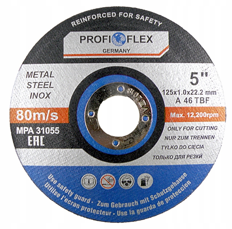 TARCZA DO CIĘCIA METALU, STALI INOX 125 x 1,0mm