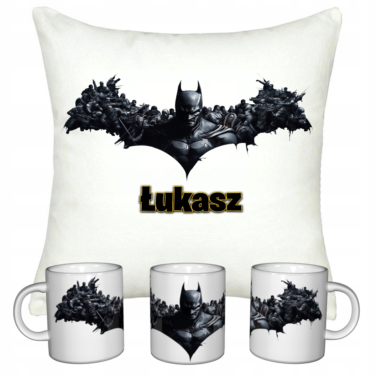 Zestaw Batman Joker Kubek Poduszka Imie