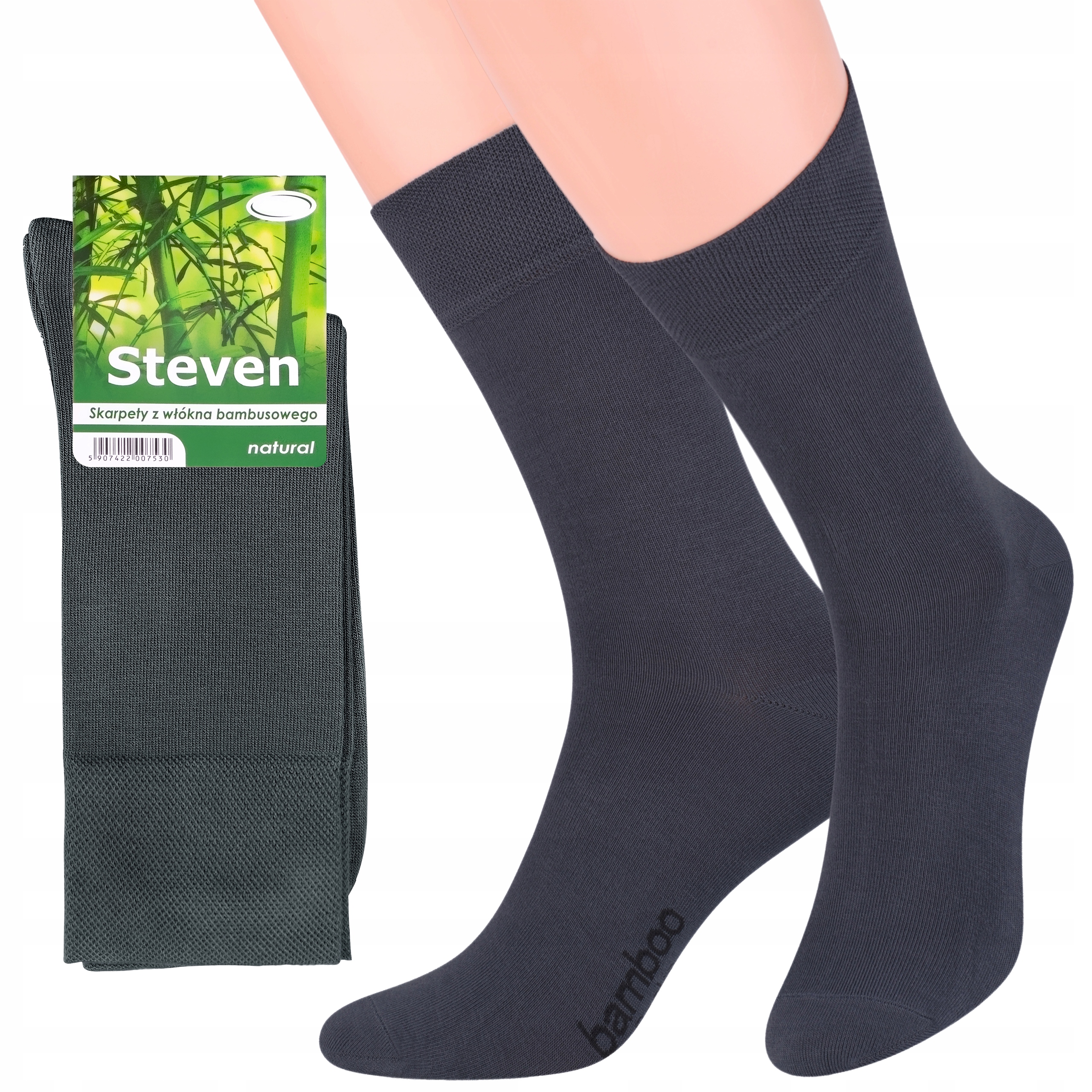 

Steven 086 Skarpety Bambusowe Męskie Grafit 38-40
