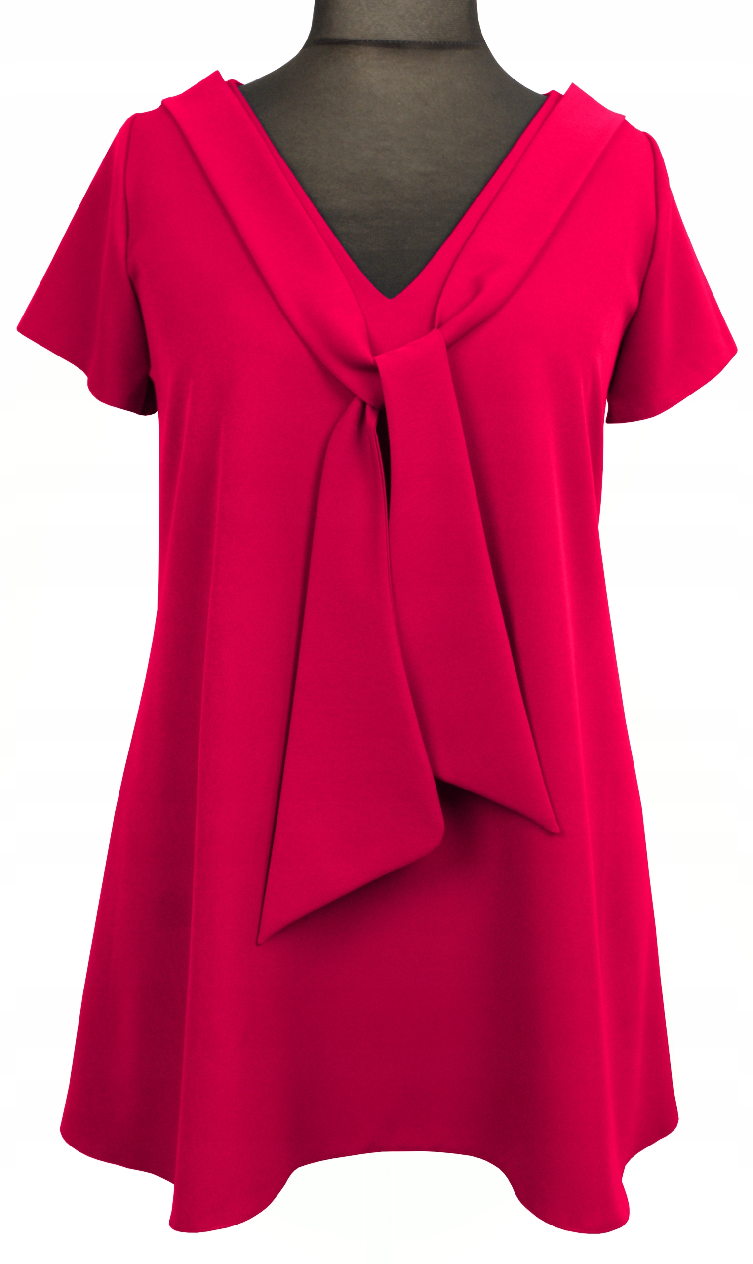 Bluzka damska tunika elegancka fuksja plus size 44