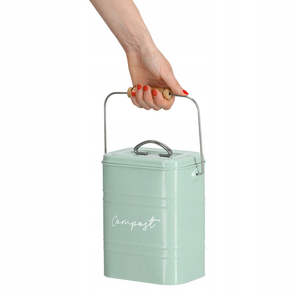 KOMPOSTOWNIK DO KUCHNI Z UCHWYTEM, MAŁY, METALOWY, ZIELONY, ZELLER Materiał wykonania inny