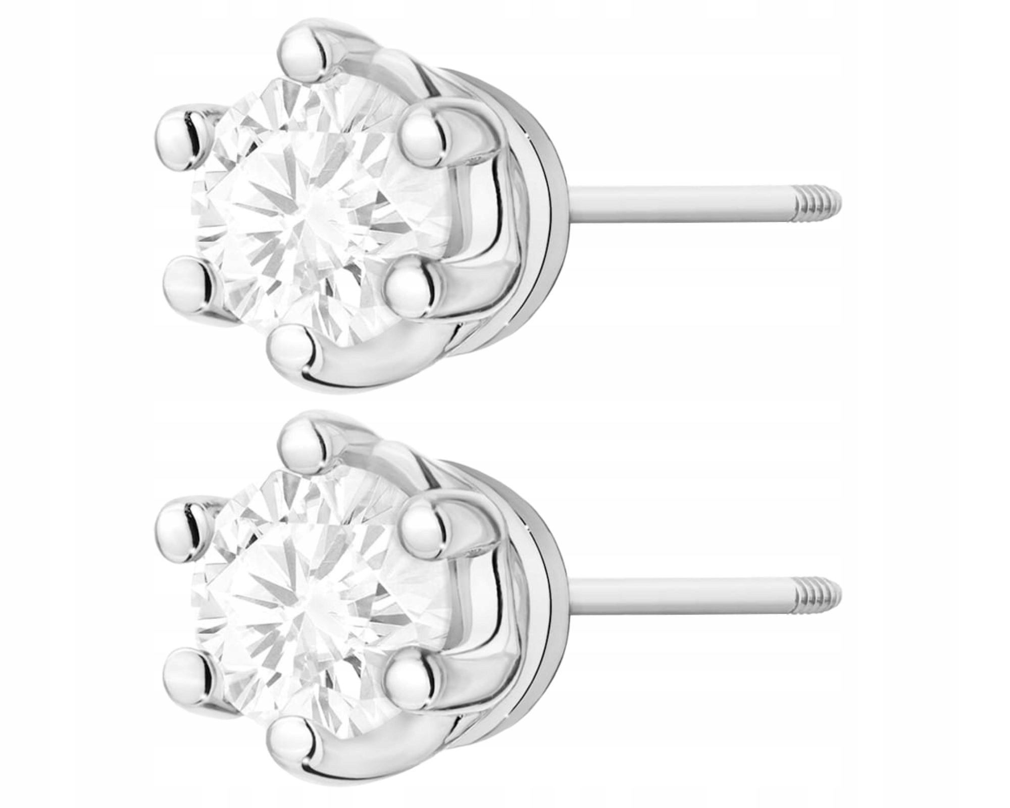 Bílé Zlato Náušnice S Briliantem Šroubovací Tyčinka Zlato 585 Dárek Gravírování