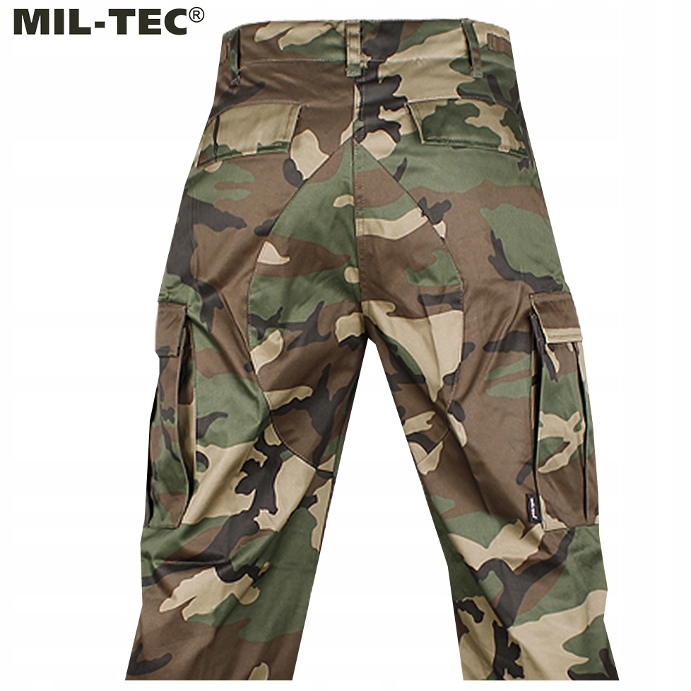 SPODNIE MĘSKIE BOJÓWKI WOJSKOWE WYTRZYMAŁE M65 BDU T/C MIL-TEC WOODLAND XXL Materiał dominujący poliester