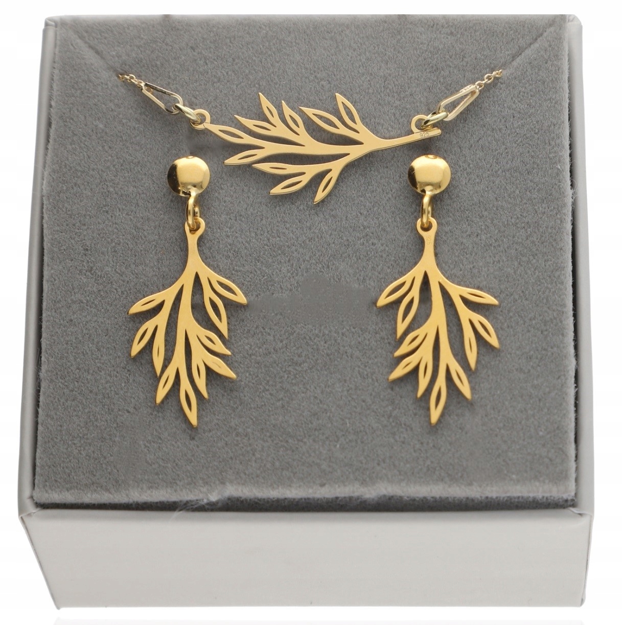 Zlatý komplet šperků celebrity List Listů Stříbro 925