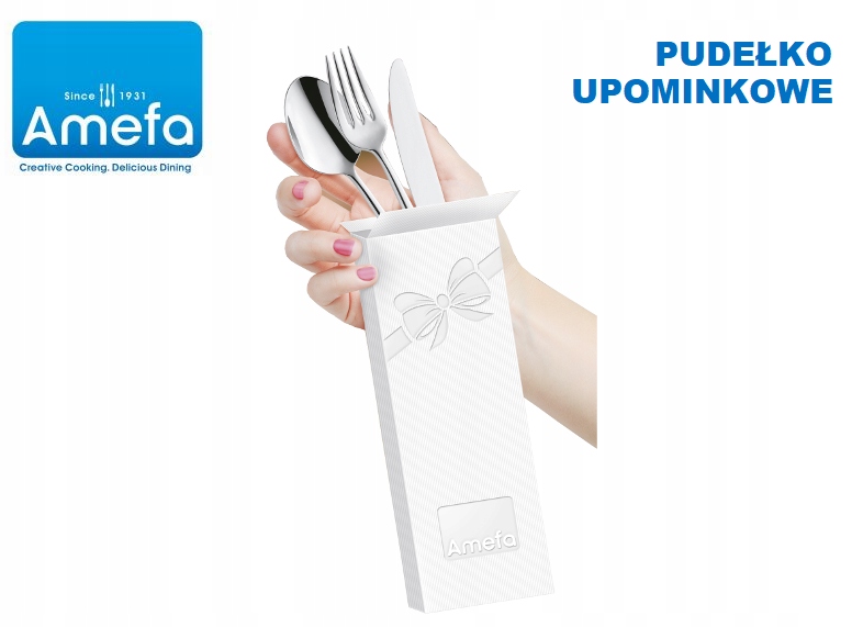 AMEFA WHISPER 72 NAJWIĘKSZY ZESTAW SZTUĆCE NIERDZEWNE 48 + 24 KOMPLET 12 OS Informacje dodatkowe możliwość mycia w zmywarce