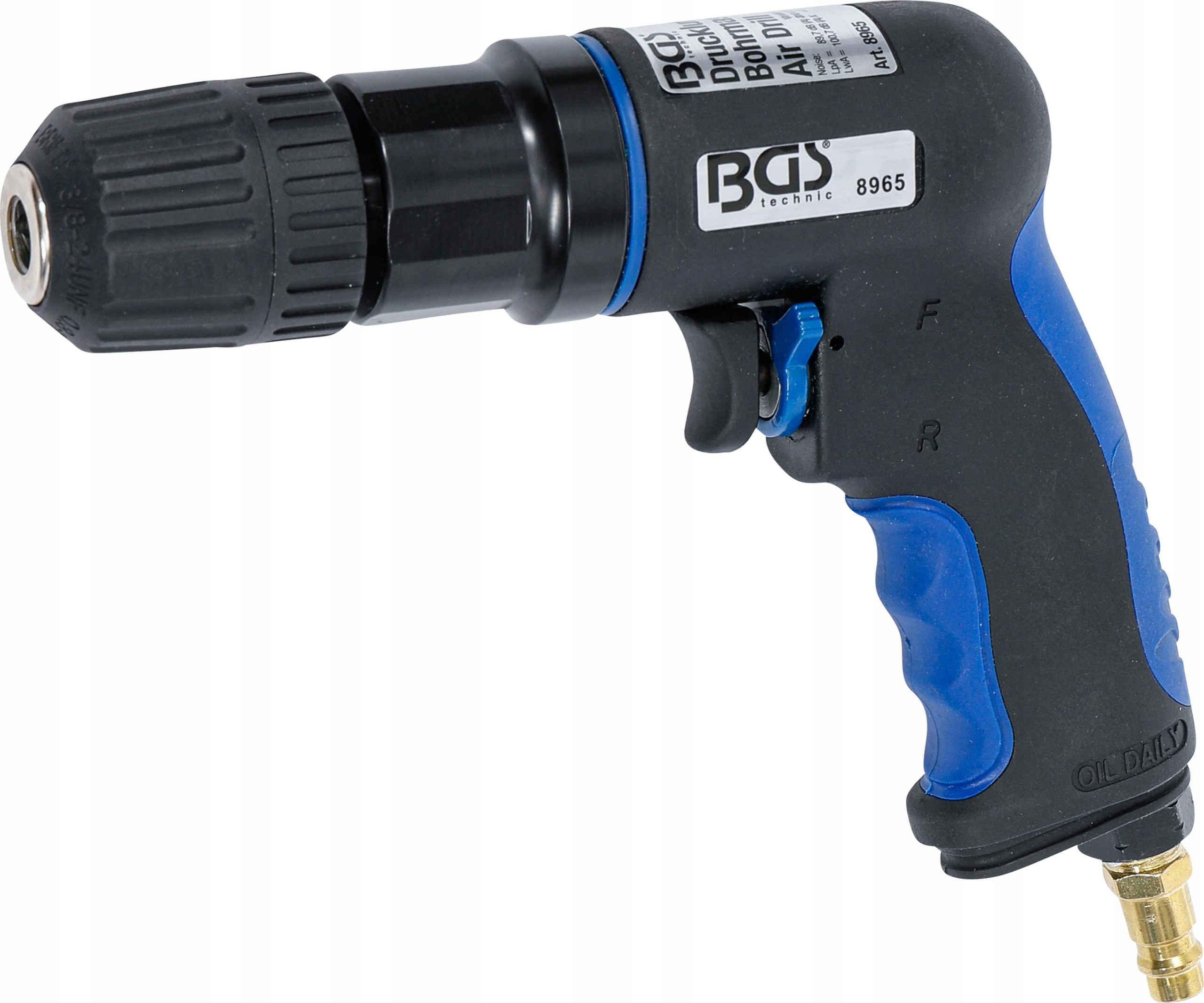 Bgs 8965, Pneumatická vŕtačka s 10 mm rýchloupínacím skľučovadlom
