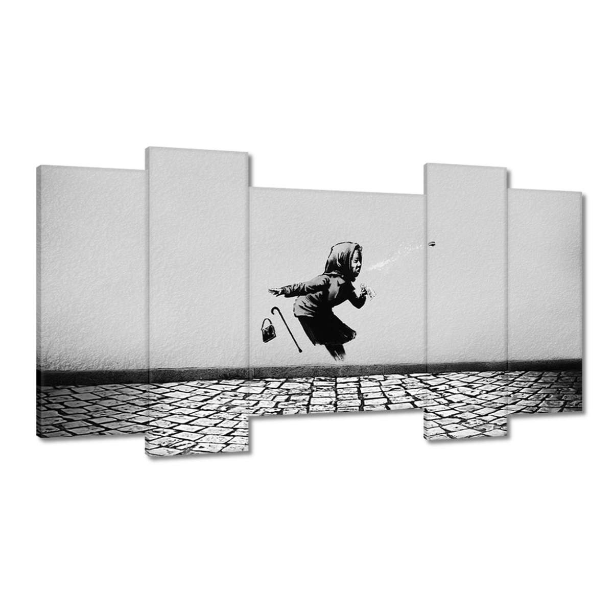 Obrazy 120x65 Banksy Babička Achoo Psik