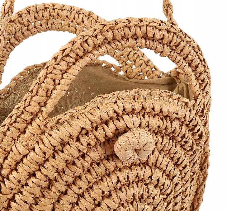 Torebka słomiana boho koszyk na ramie kuferek eko Zapięcie inny