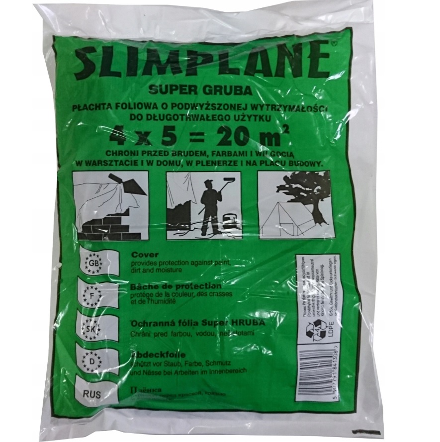 Płachta, folia malarska 4x5 Super Gruba Simplane