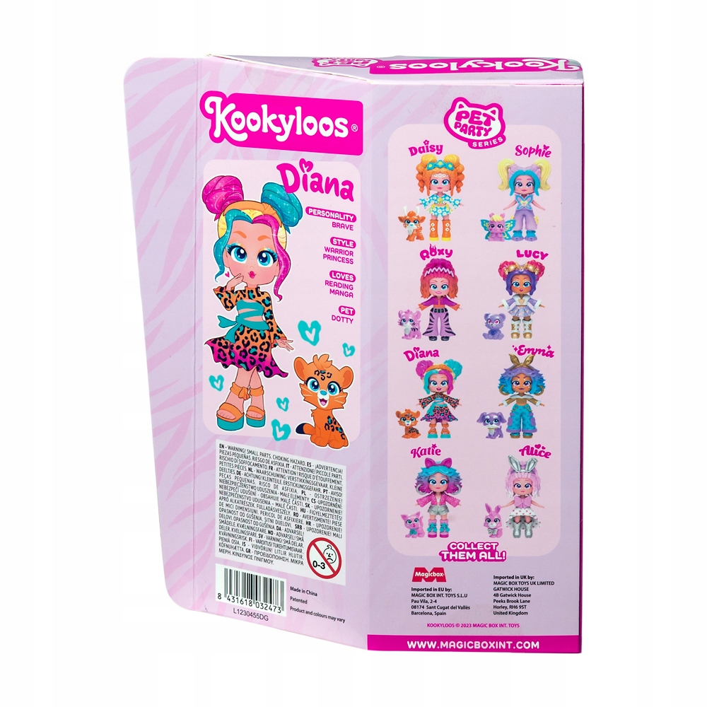 LALKA KOOKYLOOS PET PARTY LALECZKA DIANA + LEOPARD DOTTY Tematyka, motyw Kookyloos