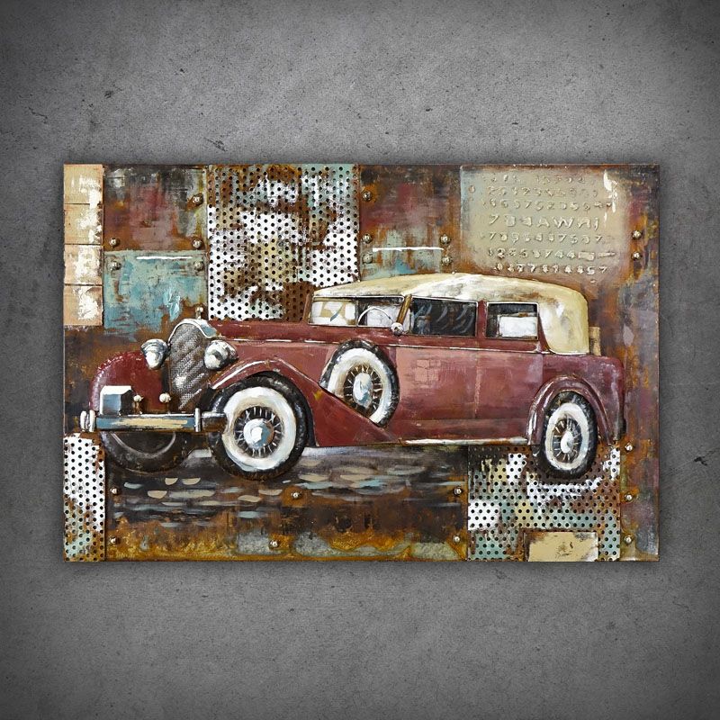 Obraz metalowy 3D Loft Auto 2 120x80 cm