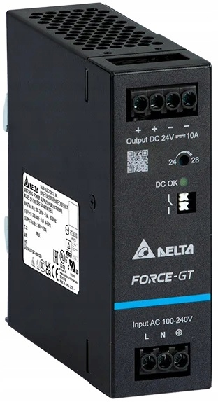 Zasilacz Impulsowy Na Szynę Din 240W 10A 24V Przekaźnik Delta Electronics