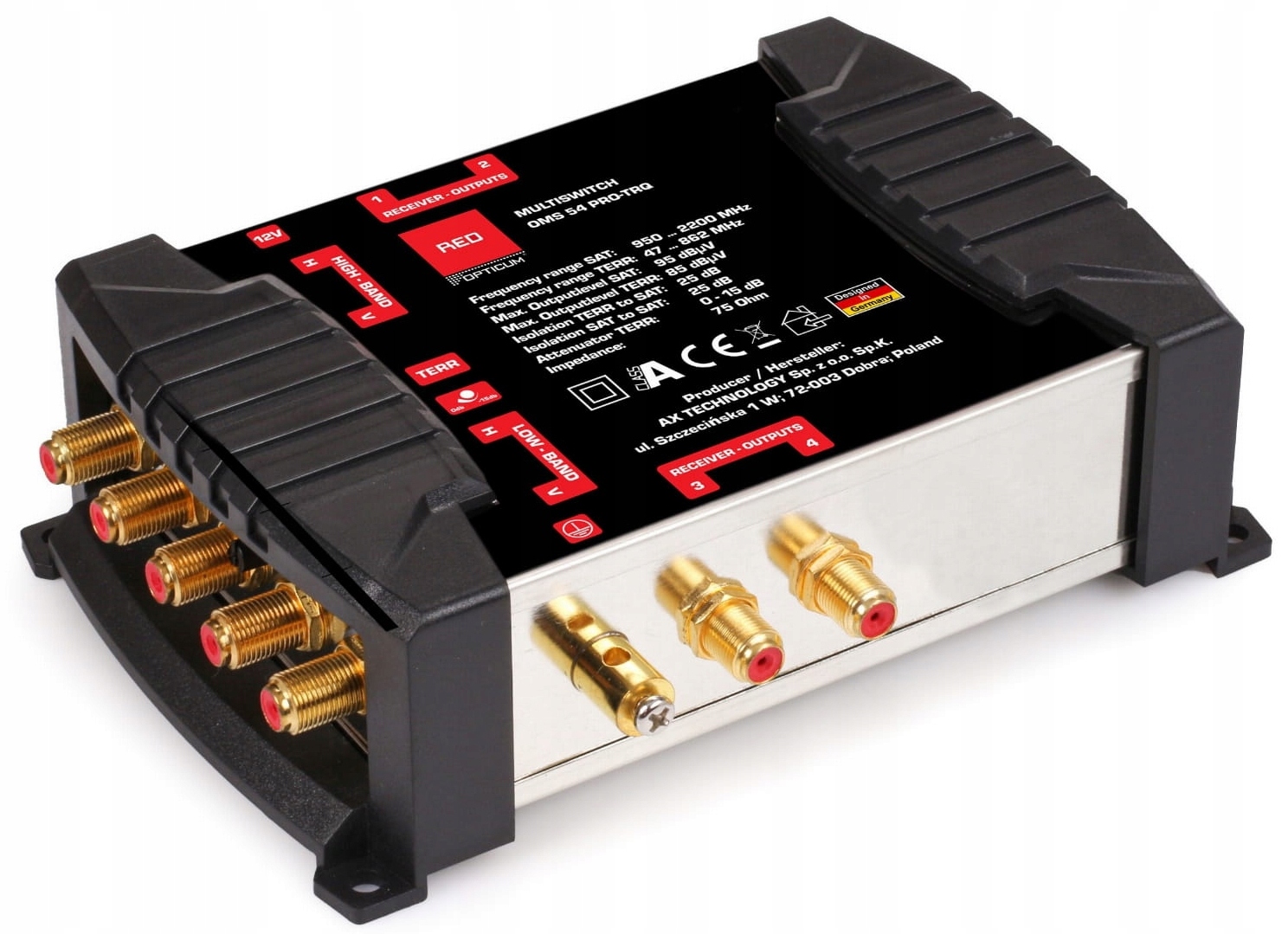 

MultiSwitch 5/ 4 Wyjścia Sat Tv DVB-T2 Opticum Oms
