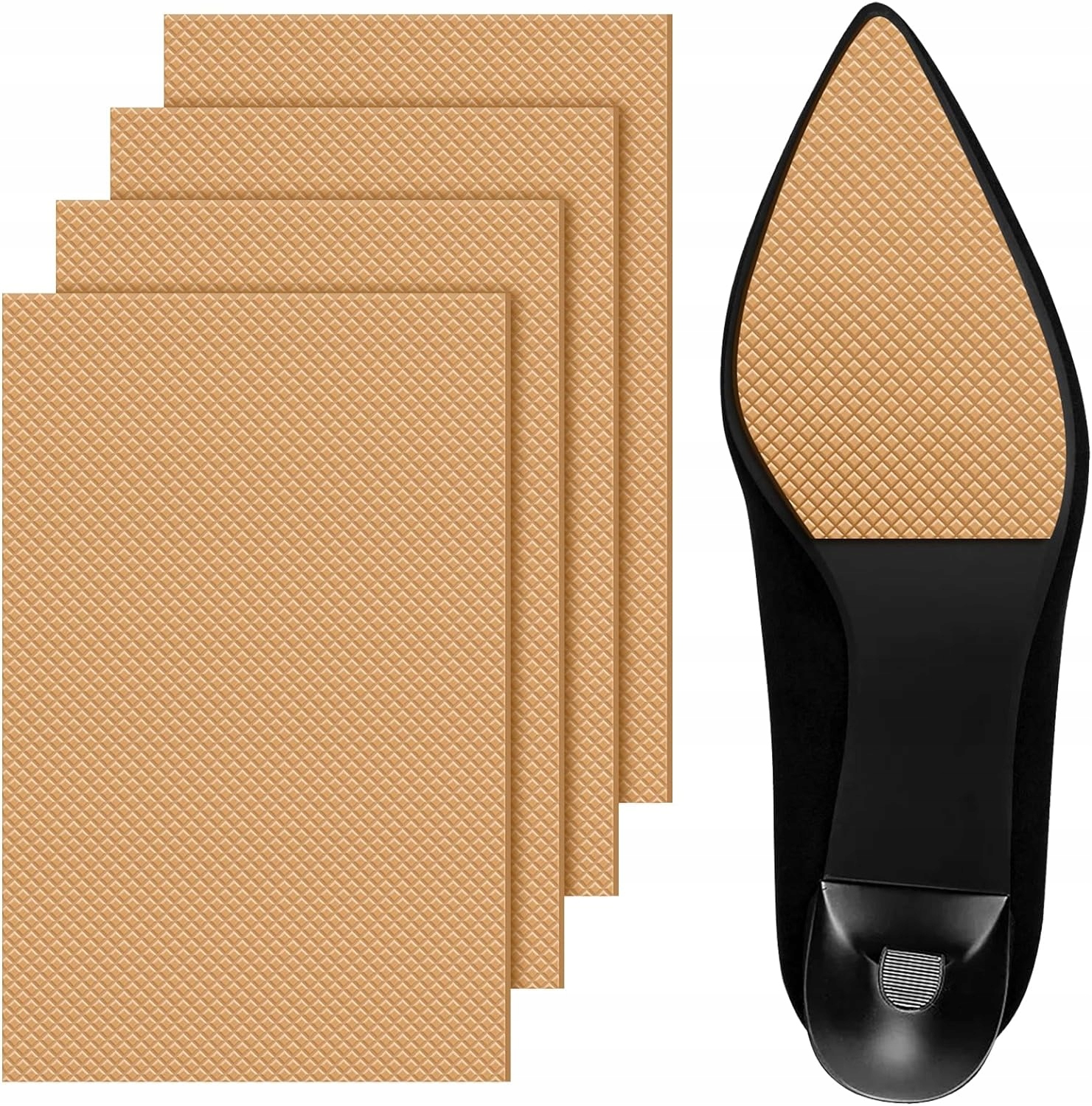 4x NAKLEJKI NA PODESZWĘ ANTYPOŚLIZGOWE PODKŁADKI POD BUTA BEŻOWE KAUCZUKOWE