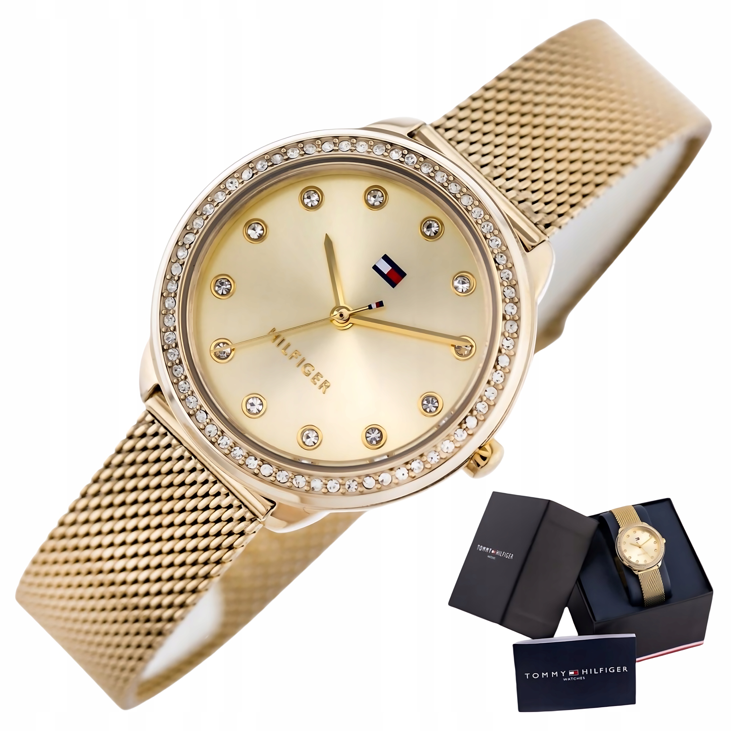 Dámské hodinky Tommy Hilfiger 1782699 Demi Zlaté s zirkony WR30 Box