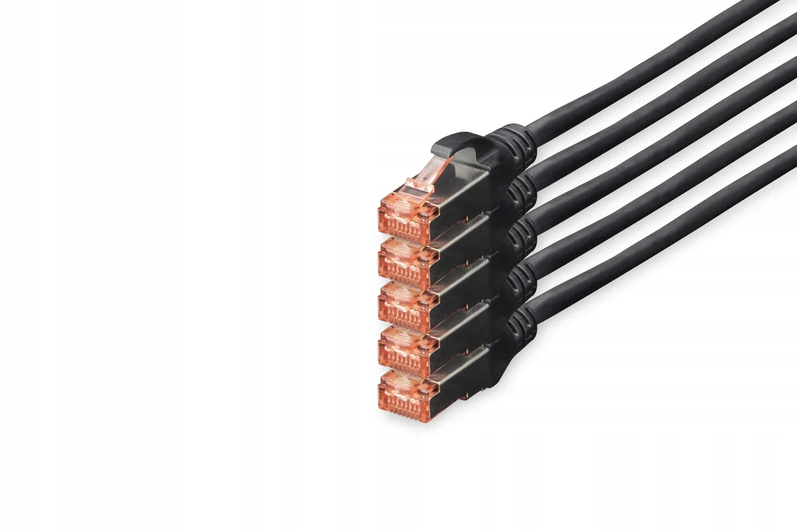 Digitus DK-1644-100-BL-5 kabel sieciowy 10 m Cat6 S/FTP (S-STP) Czarny