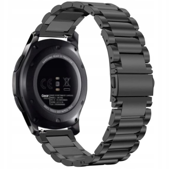 PASEK BRANSOLETA DO ZEGARKA SMARTWATCHA UNIWERSALNA 22mm CZARNA + TELESKOPY Marka inny