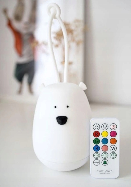 RABBIT&FRIEND SILIKONOWA LAMPKA NOCNA DO ZAWIESZENIA MIŚ + PILOT Marka inna marka