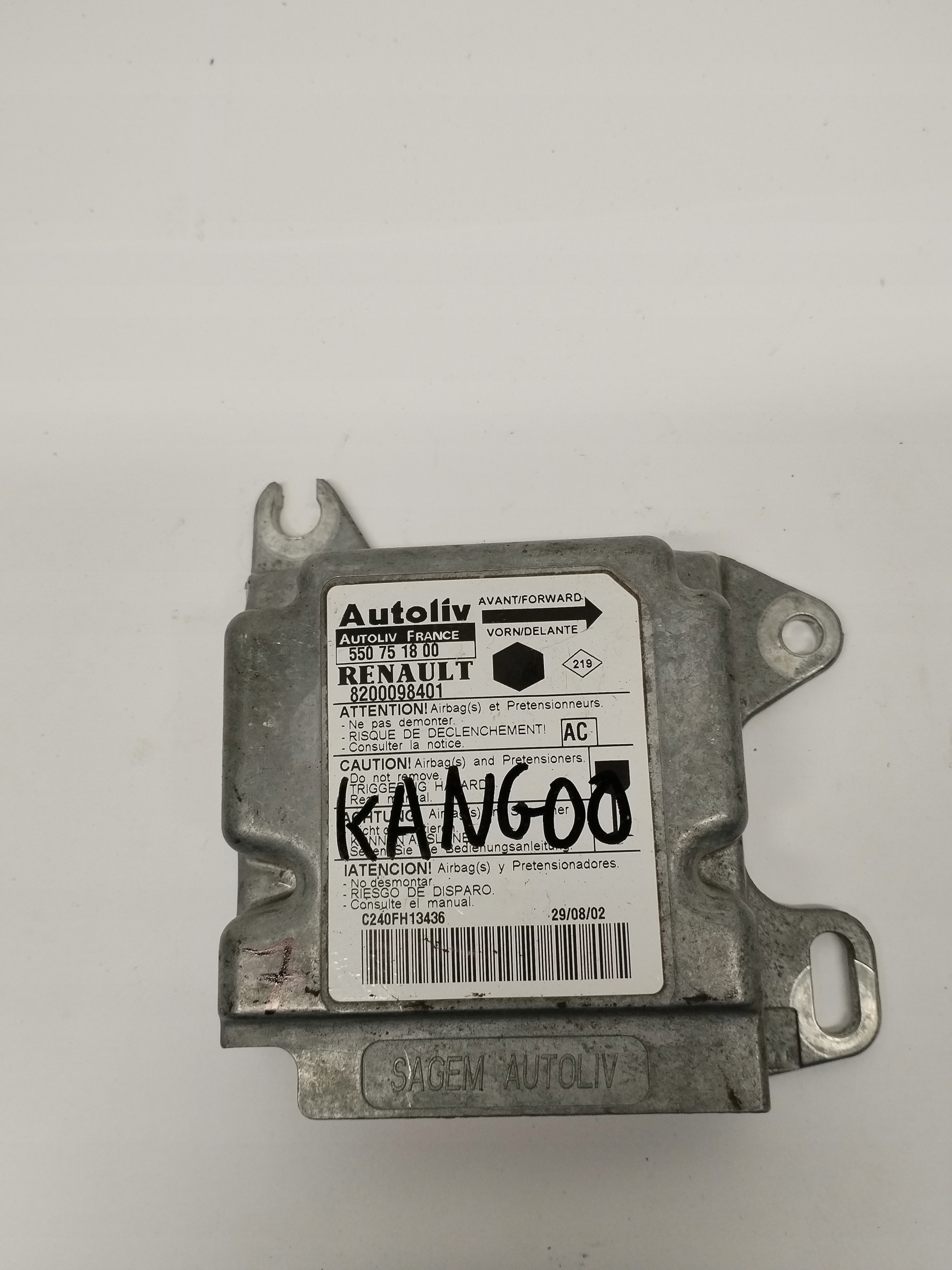 module control unit airbag Renault Kangoo 550751800