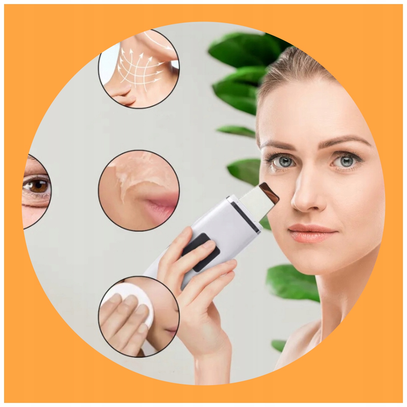 BEZPRZEWODOWY PEELING PILING KAWITACYJNY 5W1 TWARZ Pozostałe wyposażenie stacja ładująca nakładka czyszcząca