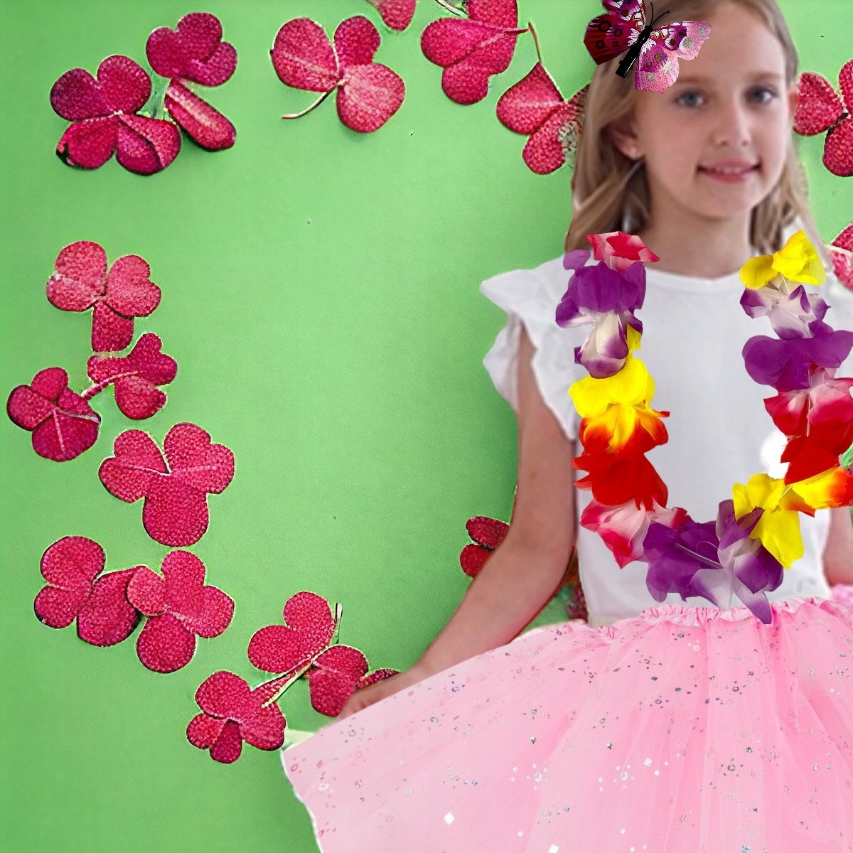 KWIECISTY STRÓJ PANI WIOSNA KWIATY MOTYL LATO TIULOWA SPÓDNICZKA Rozmiar uniwersalny