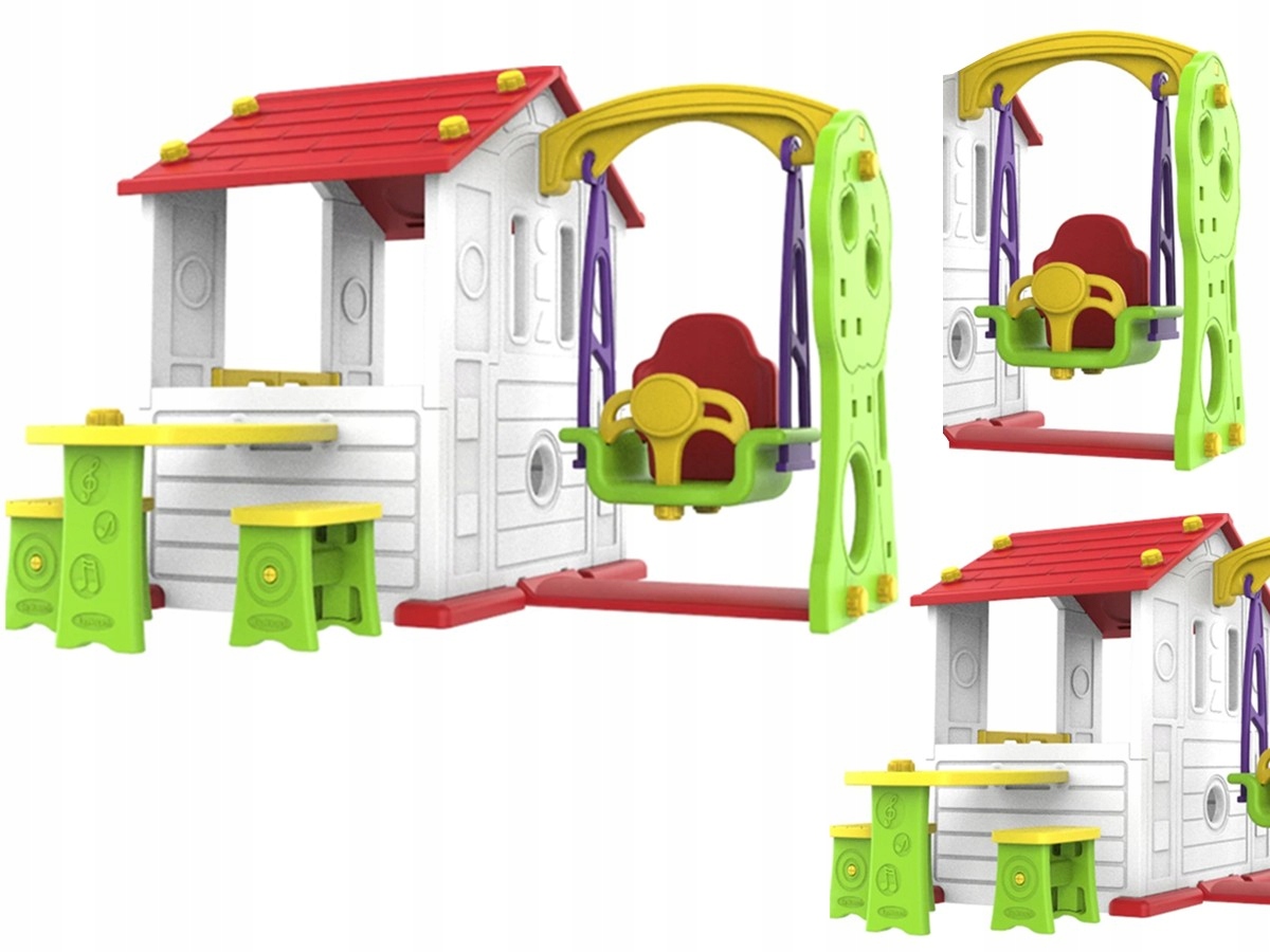DOMEK OGRODOWY DLA DZIECI plastikowy + huśtawka ogrodowa dlla dzieci Producent Ramiz