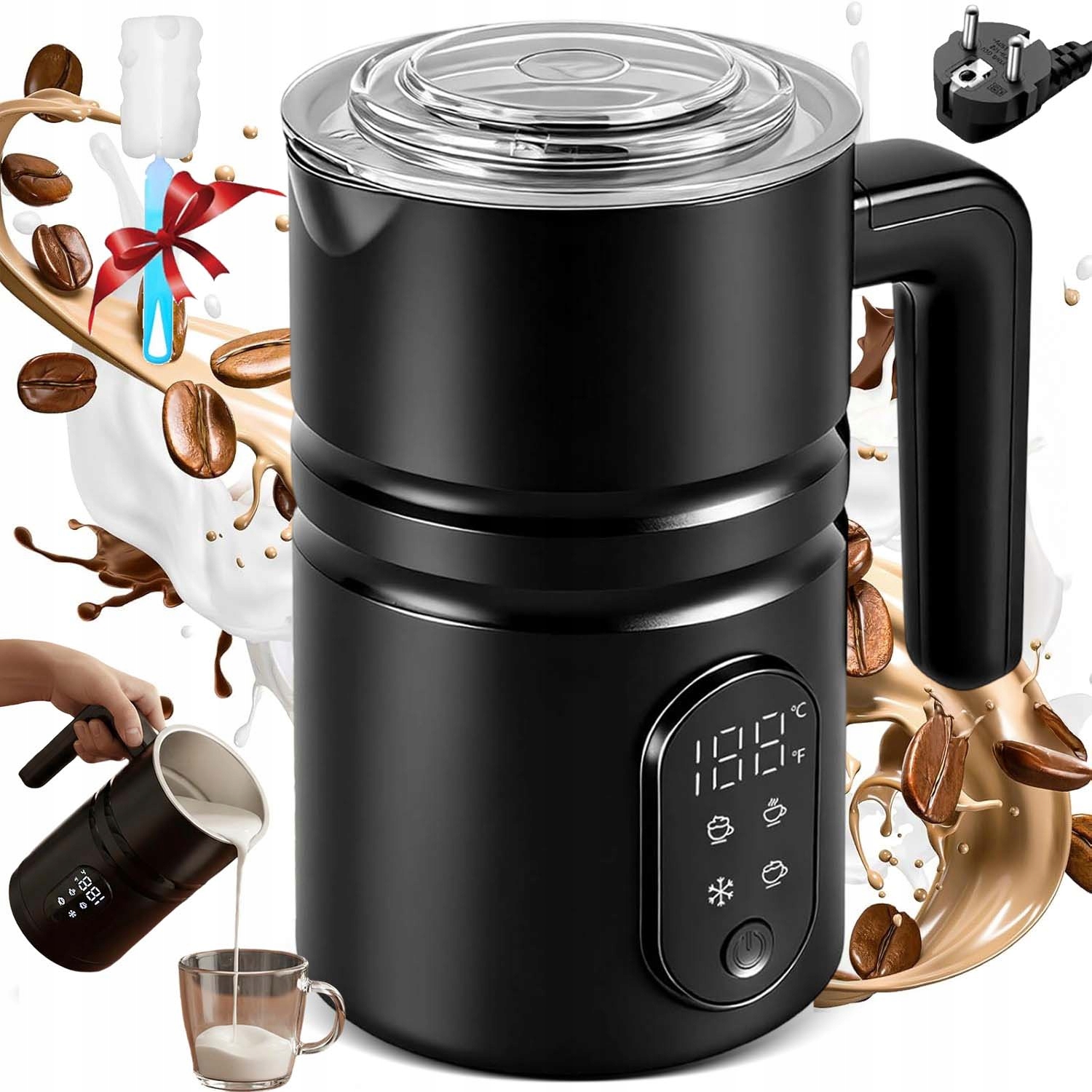 Elektrický Napěňovač Mléka A Kávy, Velká Kapacita 350 ML, 4 Režimy 400 W