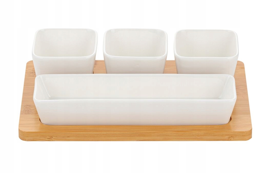 Zestaw do dipów prostokątny 4el Adria porcelana+bambus EAN (GTIN) 5905031322983
