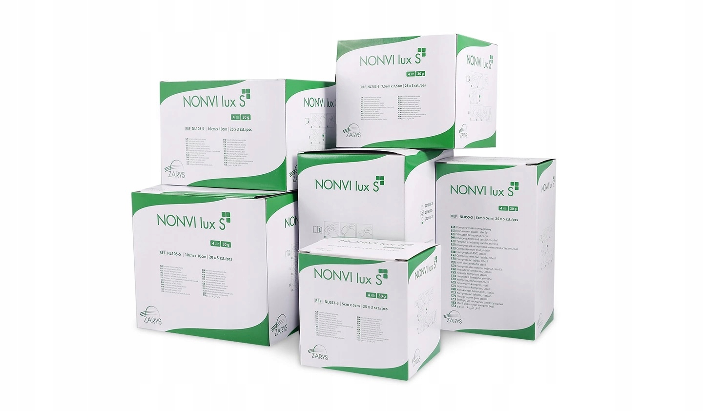 KOMPRESY WŁÓKNINOWE 5x5cm 25x5szt GAZIKI JAŁOWE Producent wyrobu medycznego Zarys