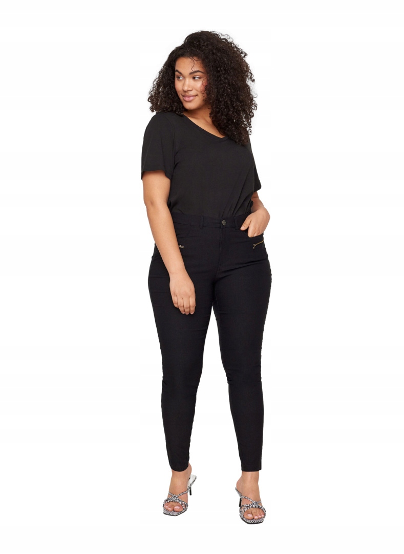 Elegantní Černé Posuvné Kalhoty Zizzi Plus Size 812A 52