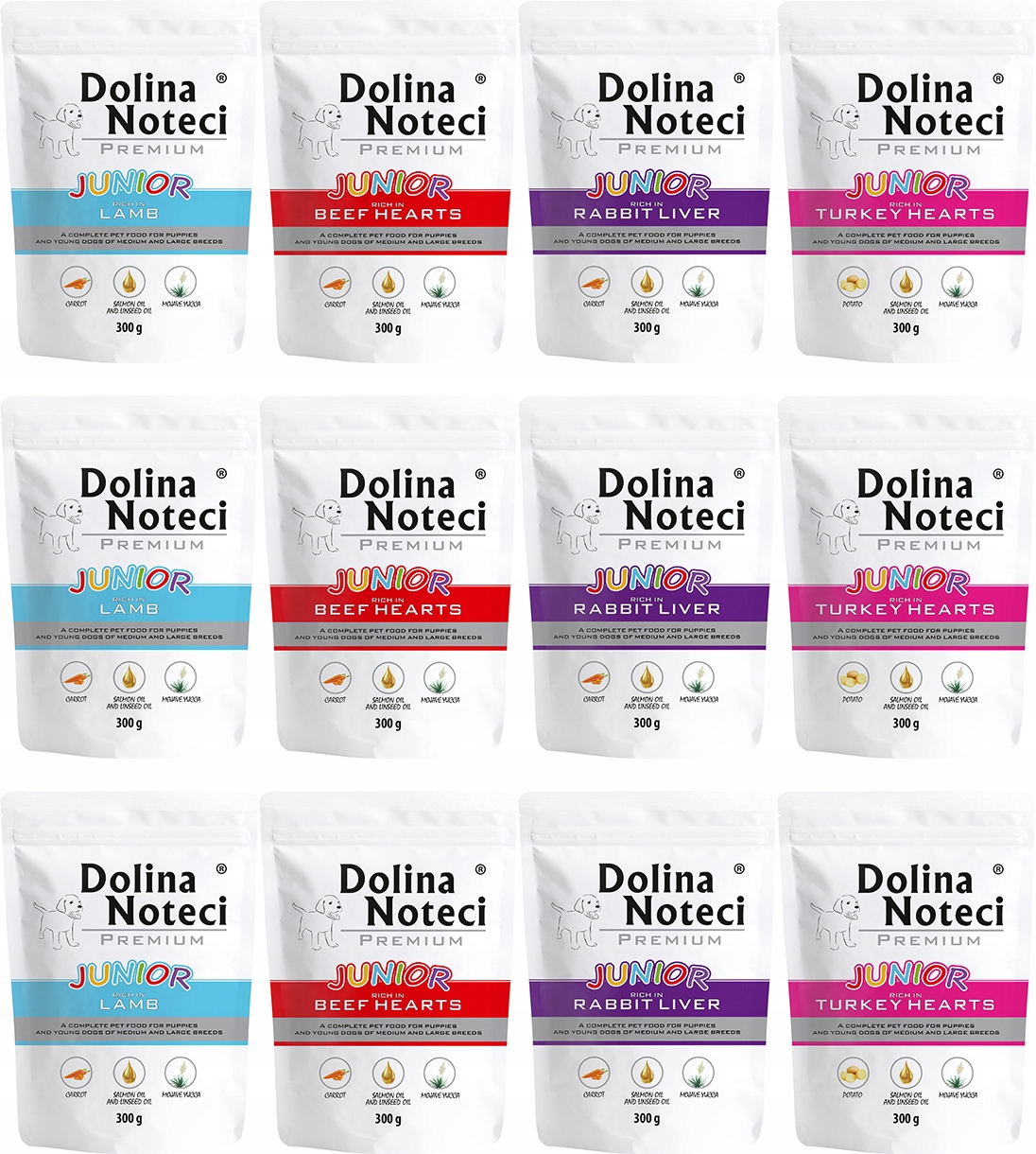 Krmivo pro psy Dolina Noteci Premium MIX Chutí Junior 12x300g
