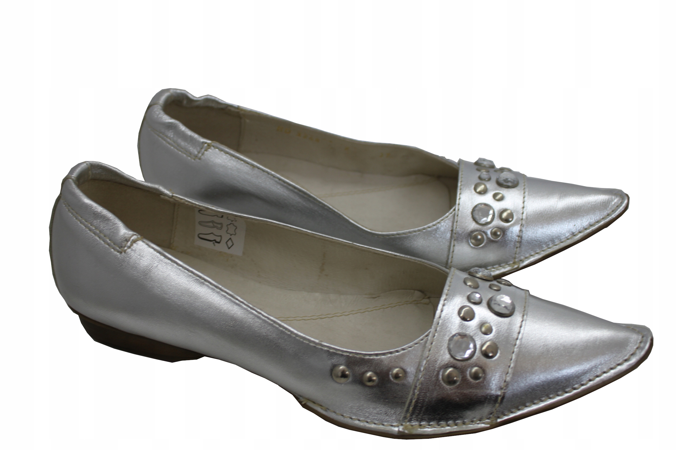 

Półbuty Simen skórzane skóra srebrne 40