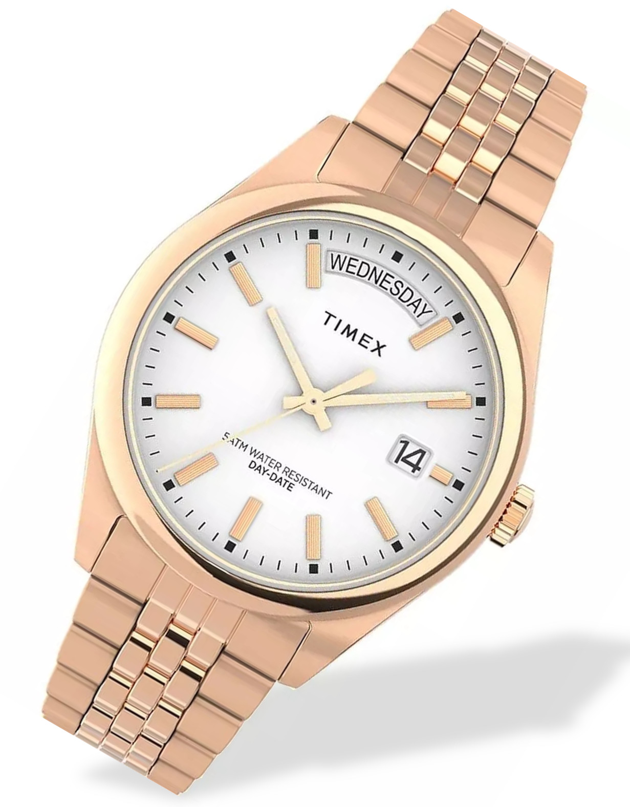 Klasické dámské hodinky na náramku Timex TW2W32200 Rose Gold Gravírování