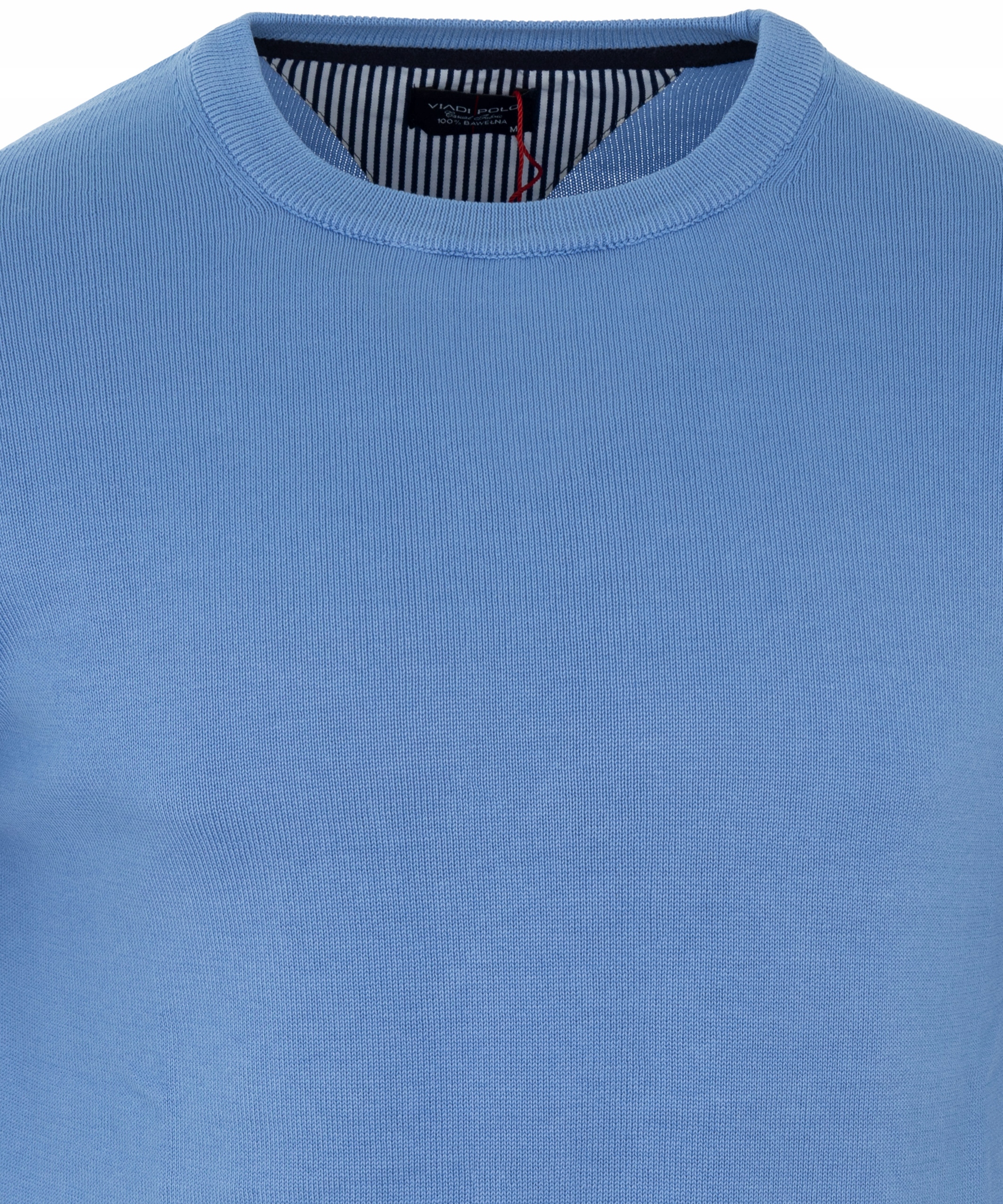 SWETER ELEGANCKI WYSOKA JAKOŚĆ 100%BAWEŁNA POD SZYJĘ NIEBIESKI M Marka inna