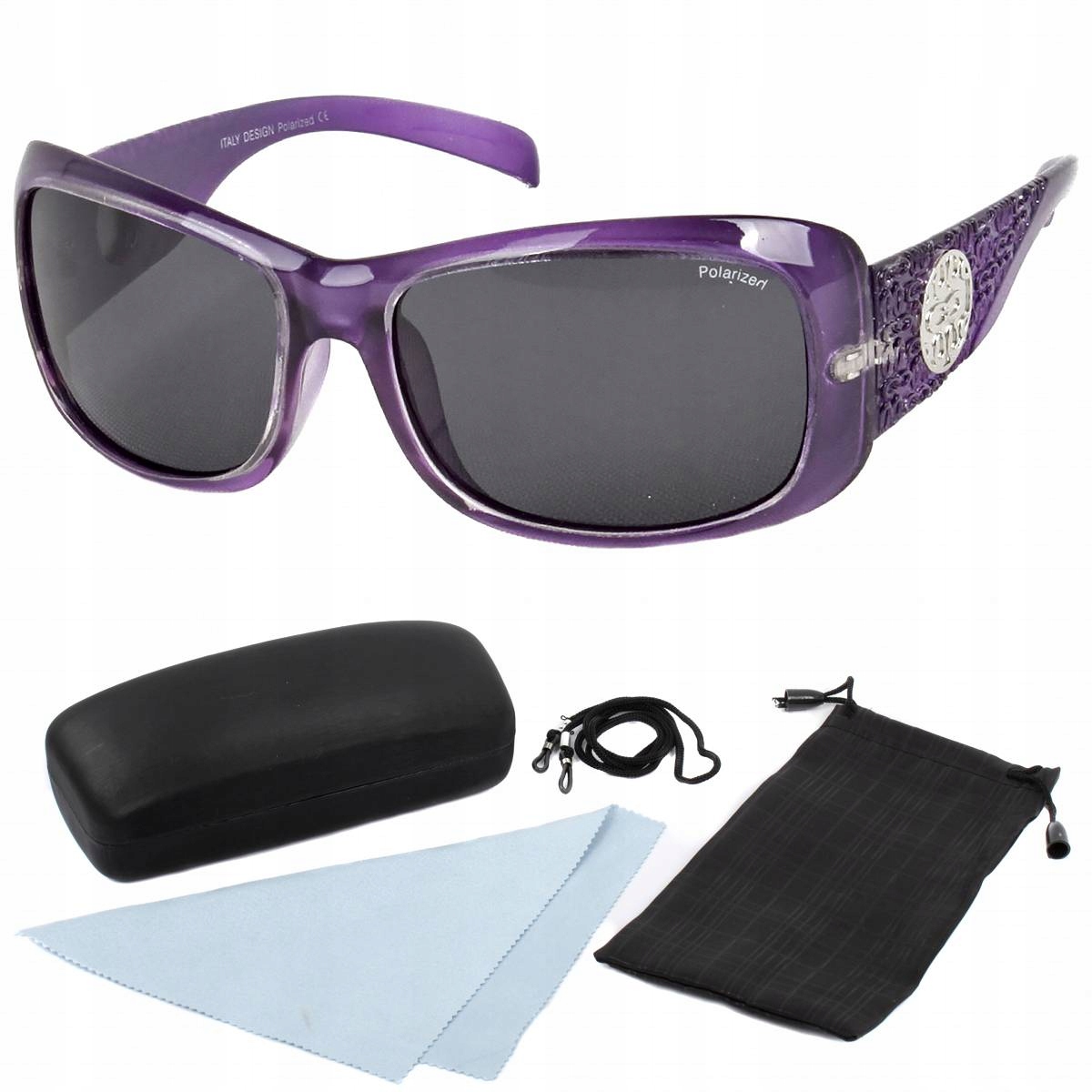 Polar Fashion 1062 fialové polarizační sluneční brýle s pouzdro