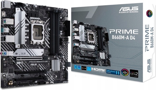 

Płyta główna Asus Prime B660M-A D4 Micro Atx