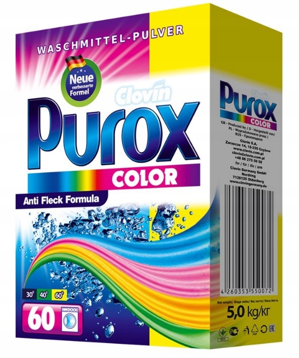 

Proszek Purox 5KG Color Niemiecki Do 60 Prań